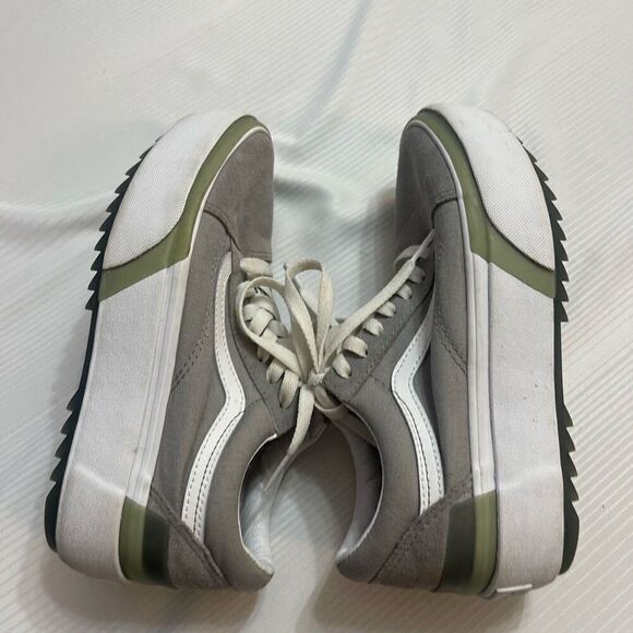 Vans Old Skool Stacked Sneakers Shoes White Gray Skate Casual Size 6.5 6 1/2 - Picture 7 of 8